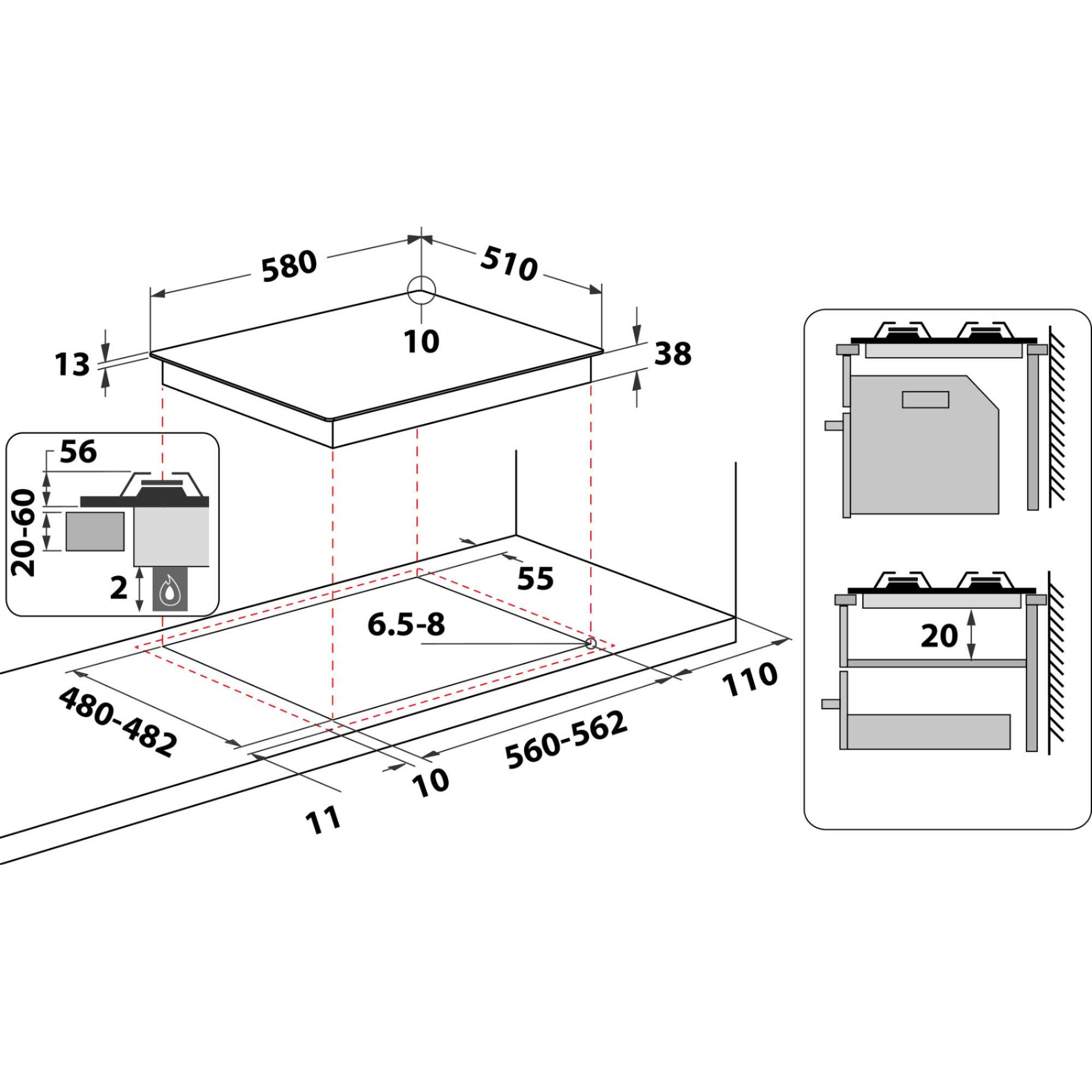 Hotpoint Pph60Pfixuk 60Cm Integrated Gas Hob - Hob Only - Image 9